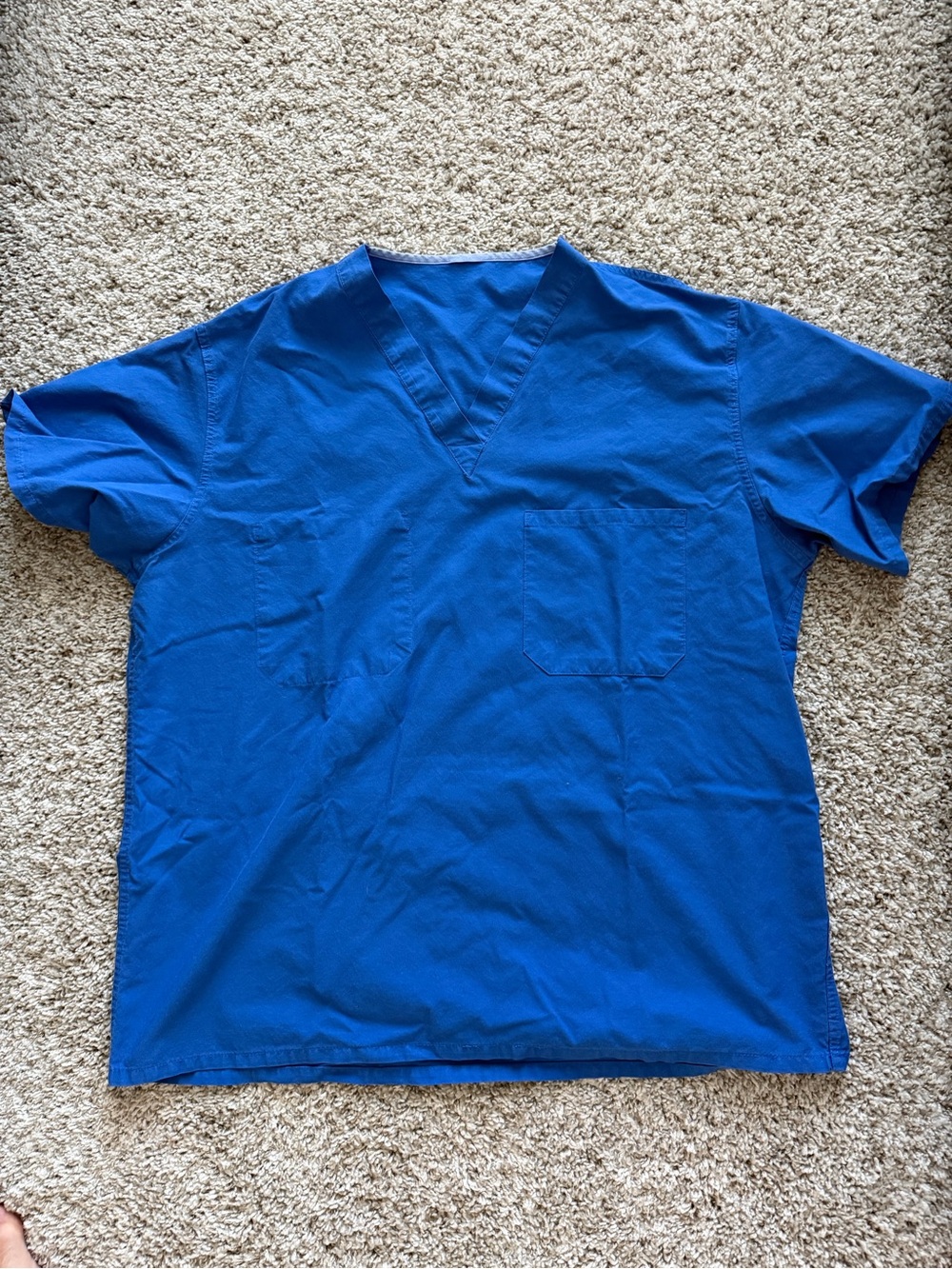 Men's  Royal Blue V-Neck Medical Scrub Top and Pants